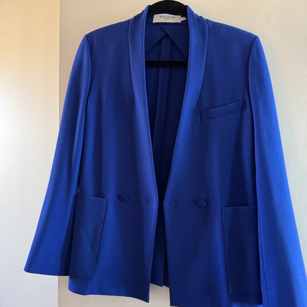 The Janette Blazer - Butter Ponte - Electric Blue - Size 2